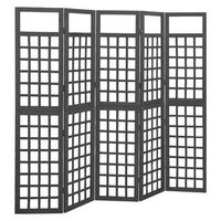 biomboenrejado de 5 paneles madera de abeto negro 2015x180 cm vidaxl