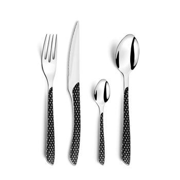 Cubertería Amefa Geo Negro Metal (24 Pcs)