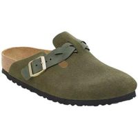 birkenstock zuecos sandales boston braided cuir velours para mujer