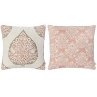naf naf - 2 fundas de cojin de decoracion blue leaf 100 algodon - 50x50 cm