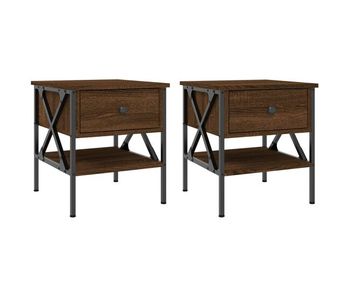 Vidaxl mesitas noche 2 uds madera ingeniería marrón roble 40x42x45 cm