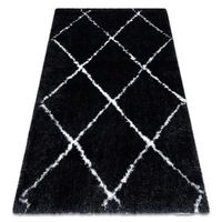 alfombra fluffy 2373 shaggy conduccion - antracita  blanco 140x190 cm
