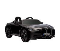 homcom coche electrico para ninos 37-72 meses autorizacion bmw i4 coche de bateria 12v con control remoto musica mp3 pantalla luces y cinturon de seguridad 115x67x45 cm negro