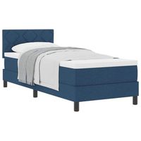 cama tipo box spring con cabecera manual azul 80 x 200 cm tela vidaxl