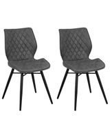 conjunto de 2 sillas de comedor  tela gris