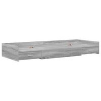 cama con almacenamiento con cabecera gris sonoma 75 x 190 cm