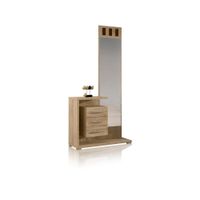 mueble de recibidor con cajonera y espejo 85 cm melamina cambria