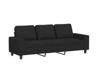 vidaxl sofa de 3 plazas de tela negro 180 cm