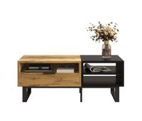mesa de centro rectangular de panel de particulas con 1 cajonnaturalnegro