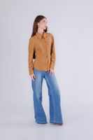 camisa ajustada de ante ecologico tobacco xs