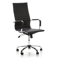 sillon de oficina reclinable negro piel sintetica altura ajustable