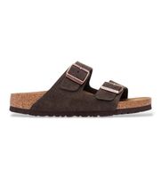 birkenstock para mujer 1027083 sandalias de piel arizona ajuste estrecho marron 38 plano ante hebilla casual