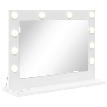 Espejo De Tocador 60 X 45 X 18 Cm Cristal Y Madera Estructurada Vidaxl