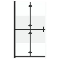mampara de ducha plegable vidrio esg medio esmerilado 110x190cm vidaxl