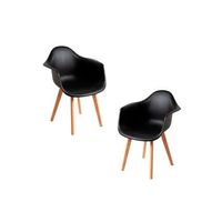 pack 2 sillas belu de polipropileno 834843 cm - negro