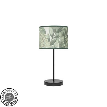 Sobremesa moda 1xe14 negro/hoja verde 42x17x17cm