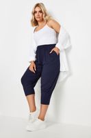yours pantalones bombachos capri azul marino  mujer curvy y tallas grandes yours