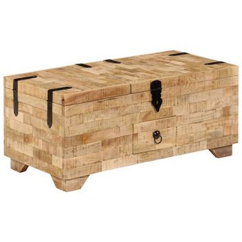 Mesa De Centro De Madera Maciza De Mango 80x40x35 Cm Vidaxl