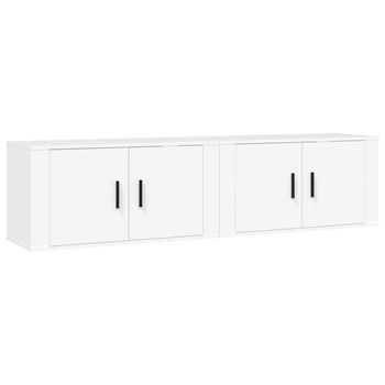 Muebles Para Tv | Mueble De Salón | Gabinete De Tv De Pared 2 Uds Blanco 80x34,5x40 Cm