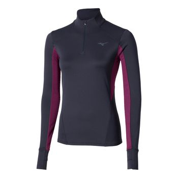 Mizuno Active Warmalite Half Zip Camiseta De Running Mujeres-Azul
