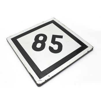 Luzio - Señal 90x90cm Original Ferroviaria Fibra De Vidrio Tren Velocidad Limitada 85