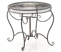 mesa de jardin sheela metal bronce o 90 cm