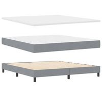 cama box spring con colchon gris claro 180 x 200 cm tela