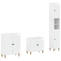 juego de armarios de bano de 3 piezas alkmaar blanco brillante vidaxl