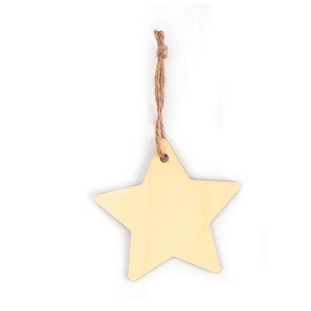 Suspensión Estrella De Madera Para Decorar - Ø 11 Cm