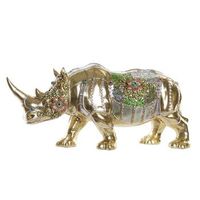 figura resina 55x175x25 rinoceronte dorado