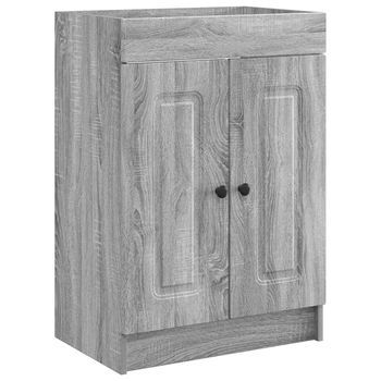 Cabinet Debajo Del Fregadero Sonoma Gris 56 X 37,5 X 81 Cm Vidaxl