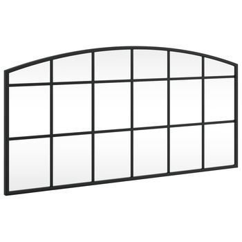 Espejo De Pared Arco De Hierro Negro 80x40 Cm Vidaxl