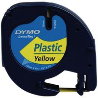 dymo 91202 s0721620 original label tape 12mm x 4m black on yellow