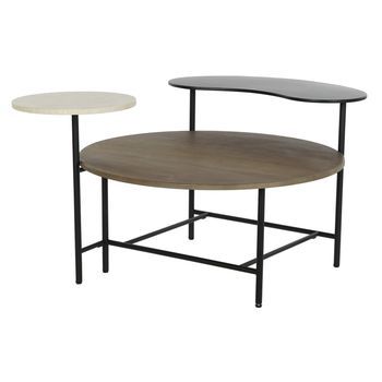 Mesa Centro Metal Mdf 118x90x61 Negro