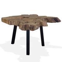 mesa de centrormesa auxiliarrmesa de cafe de teca genuina 80x70x38 cm
