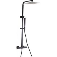 columna de ducha termostatica nila negro mate  25 cm x 25 cm