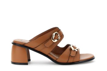 sandalias monk efecto piel con doble hebilla tan 35