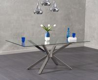 rhone 200cm glass dining table