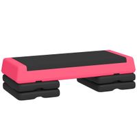 sportnow step de aerobic para fitness antideslizante con altura regulable en 3 niveles 77x36x205 cm rosa y negro   aosom espana