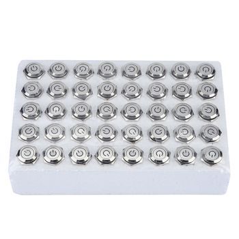 Interruptor De Botón Plano De Metal 16 Mm (24v, Led)
