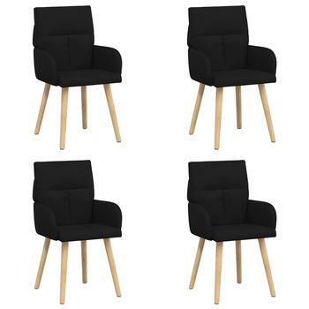 Sillas De Comedor 4 Uds. Tela Negro 60 X 56 X 96 Cm Vidaxl