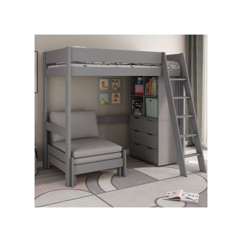 Kids Avenue Estella High Sleeper with Chest, Cube and Sofa Bed