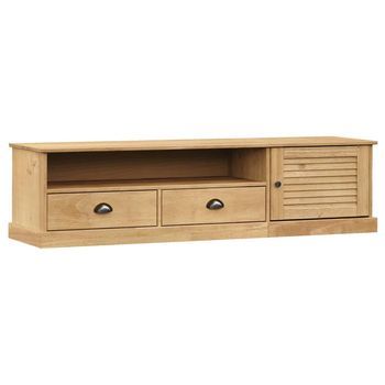 Mueble Tv | Mueble De Salón | Armario Tv Vigo Madera Maciza De Pino 156x40x40 Cm