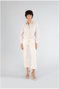 pantalón cropped bootcut en denim bull sand 29