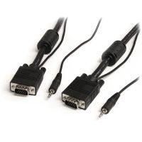 startech cable coaxial vga de alta resolucion para monitor de video hd15 macho a macho con audio 5m