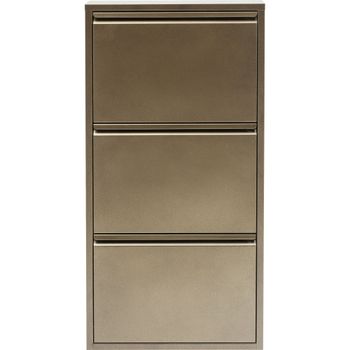 Zapatero de 3 compartimentos bronce