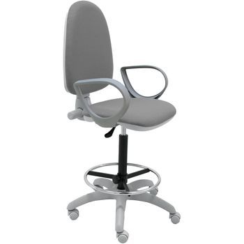 Silla De Escritorio Torino Gris Con Reposabrazos - Tapizado Gris Oscuro