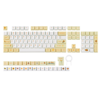 EPOMAKER Juego de teclas de girasol 133 teclas Cherry Profile Dye-sub para diseño ISO/ANSI 60%/75%/96%/Teclado mecánico de tamaño completo