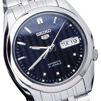 Reloj Automático Hombre Seiko 5 SNK357K1 dial azul oscuro correa acero SNK357K