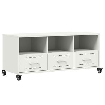 Mueble De Tv Acero Blanco 100,5x39x43,5 Cm Vidaxl